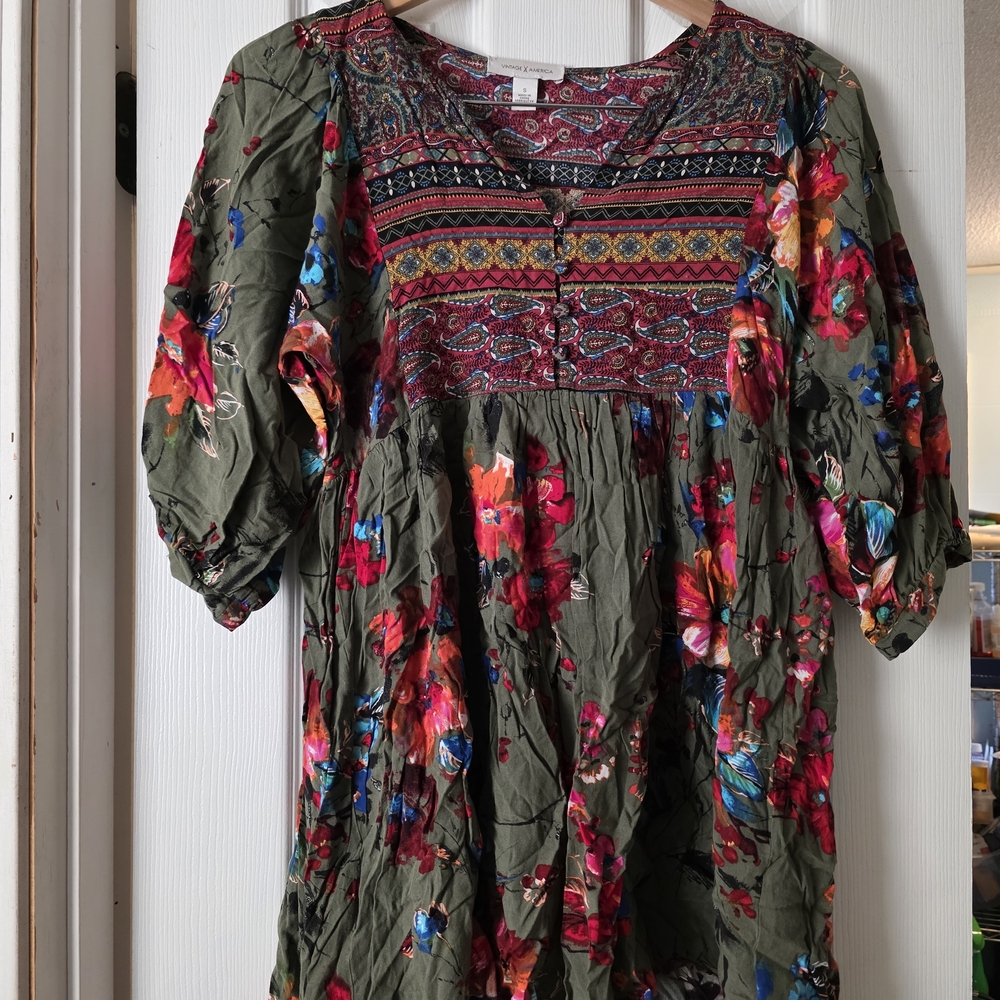 Floral Green Women's Top